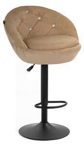 HR948W Scaun Latte din Catifea cu Bază Neagră