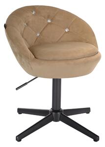 HR948CROSS Scaun Latte din Catifea cu Bază Neagră