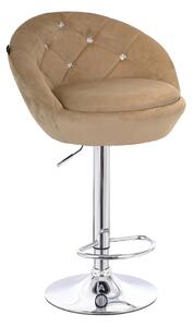 HR948W Scaun Latte din Catifea cu Bază Cromata