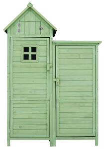 Dulap de grădină cu 2 rafturi, magazie de unelte cu spațiu de depozitare mare, 118 x 54 x 173 cm, Verde