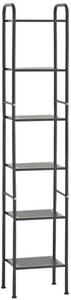Erga Lexa, raft metalic baie cu 6 rafturi 28x32,5x166,5 cm, negru mat, ERG-YKA-P.LEXA-BLK
