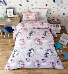 Lenjerie de pat copii bumbac Love Pony