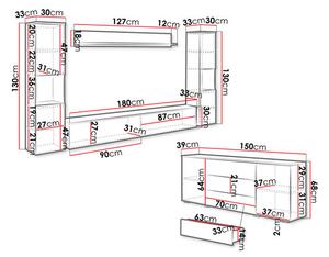 Mobilier living Nova II (wotan + Alb lucios). 1121836