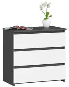 Comoda CL3 cu 3 sertare antracit - alb 57 x 60 x 35 cm