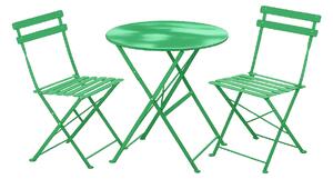 Set Bistro Flair – masă și 2 scaune din oțel vopsit – Verde