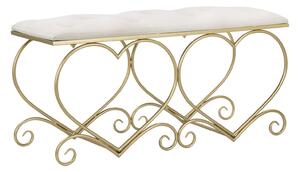 Mauro Ferretti Bancă Heart Crem, Dimensiuni: 105X37,5X51,5 cm. | Aosom Romania