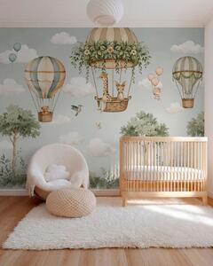 Tapet Aventuri cu balonul, Fototapet Pentru Copii, Fototapet Baloane, w05738 : Uwalls.ro