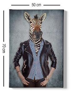 Tablou Canvas Zebra, Multicolor, 70 x 50 cm