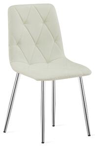Scaun Bucatarie/Dining Fido ,Picioare Cromate, Textil Bej