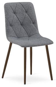 Scaun Bucatarie/Dining Fido Picioare Finisaj Lemn Culoare Nuc, Textil Gri