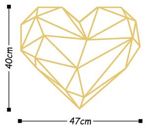 Decoratiune de perete Metal Heart Metal Decor - Gold, Aur, 40x1x47 cm