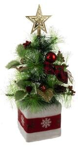 Decoratiune brad de Craciun artificial in ghiveci, inaltime 45 cm