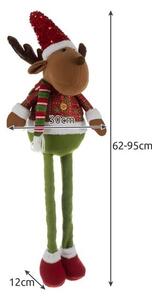 Figurina decorativa ren de Craciun, picioare telescopice, inaltime ajustabila 62-95 cm