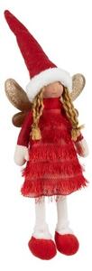 Figurina decorativa zana Craciun, aripi cu glitter, inaltime 40 cm