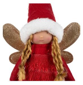 Figurina decorativa zana Craciun, aripi cu glitter, inaltime 40 cm