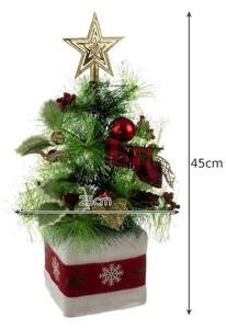 Decoratiune brad de Craciun artificial in ghiveci, inaltime 45 cm
