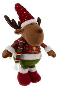 Figurina decorativa ren de Craciun, picioare telescopice, inaltime ajustabila 62-95 cm
