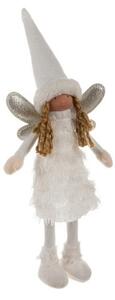 Figurina Craciun, zana cu aripi, glitter alb, inaltime 40 cm