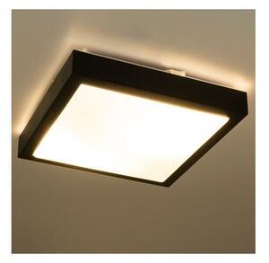 Plafoniera Solen, 2 x E27, 40W, senzor miscare, timp de iluminare reglabil, 27x27x9 cm, IP44, negru