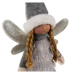 Figurina zana Craciun, decor brad sau masa festiva, inaltime 40 cm, gri