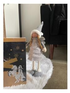 Figurina zana Craciun, decor brad sau masa festiva, inaltime 40 cm, gri