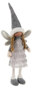 Figurina zana Craciun, decor brad sau masa festiva, inaltime 40 cm, gri