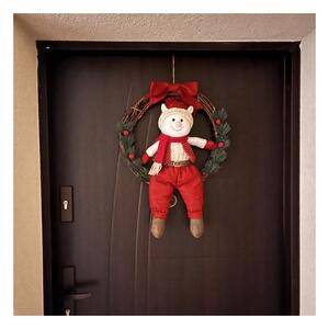 Coronita pentru usa, elf Craciun, inaltime 55 cm, diametru 36 cm