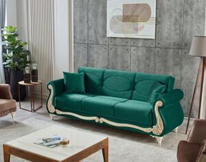 Canapea extensibila clasica 3 locuri cu lada Victoria,verde