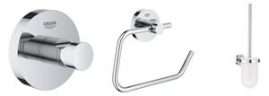 Set perie de toaletă Grohe Essentials 40374001, suport pentru hârtie igienică Grohe Essentials 40689001, 40364001