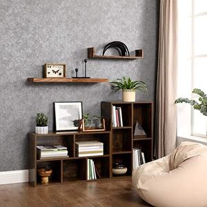 Biblioteca Vasagle, Model Ember, 80x50x24 cm, Maro rustic