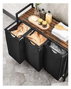 Cos de rufe Vasagle, 3 compartimente, BLH301B01, Maro Rustic
