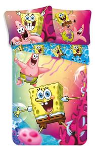 Lenjerie de pat pentru copii din bumbac pentru pat de o persoană 140x200 cm Sponge Bob – Jerry Fabrics