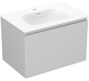 Mexen Orio, mobilier baie 70 cm cu lavoar Vela, 1 sertar, gri mat/alb mat, 91A10-07047-1-BF62-W23M01