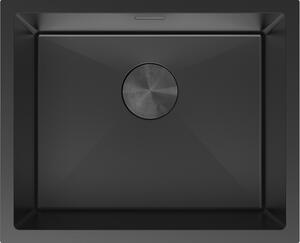Chiuvetă Mexen Trixo, din oțel inoxidabil cu 1 compartiment, 540 x 440 mm, neagră, 6414541000-70
