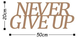Decoratiune de perete Metal Never Gıve Up-metal, Cupru, 20x1x50 cm