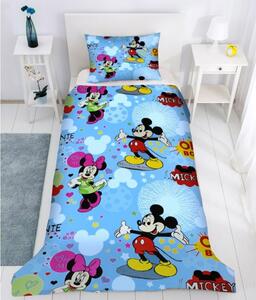 Lenjerie de pat copii - Mickey & Minnie Albastru