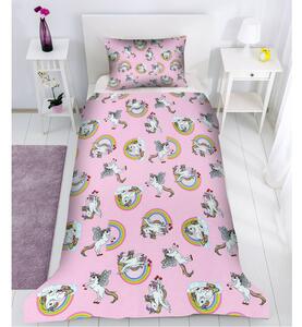 Lenjerie de pat copii - Unicornii Roz