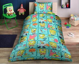 Lenjerie de pat copii - SpongeBoB Verde