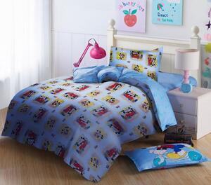Lenjerie de pat copii - Mickey & Minnie fundal albastru