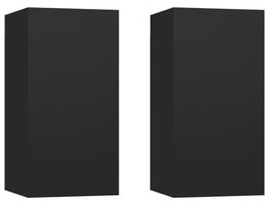 Comode TV, 2 buc., negru, 30,5x30x60 cm, PAL