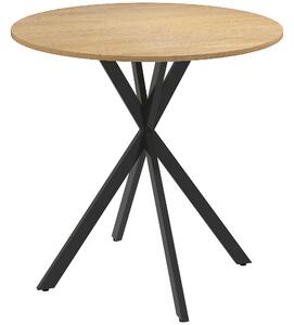 HOMCOM Masă Rotundă de Dining Industrială 80cm - Stejar Alb | Aosom Romania