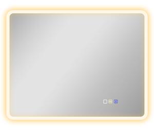 HOMCOM Oglindă de baie LED bluetooth 70 x 90 cm interruptor tactil lumină reglabilă 3 culori anti-abur memorie argintiu | Aosom Romania