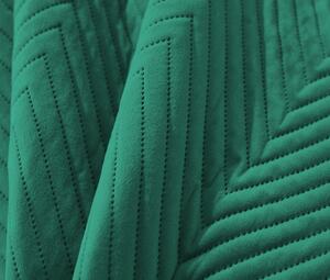 Cuvertura de pat din catifea verde cu model ARROW VELVET Dimensiune: 200 x 220 cm