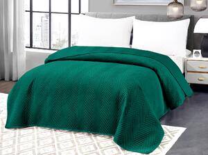 Cuvertura de pat din catifea verde cu model ARROW VELVET Dimensiuni: 200 x 220 cm