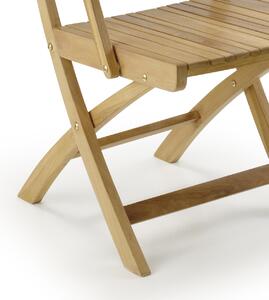 Scaun pliabil pentru gradina / terasa din lemn, Forest Arm Irregular Natural, l55xA50xH90 cm