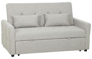 HOMCOM Canapea Pat cu Design Extensibil Clic Clac pentru 2 Locuri - Gri Deschis | Aosom Romania