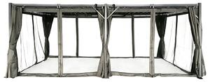Antracit Tasos 3x6m patio pergola cu plasă de țânțari și perdele Garden Point