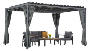 Antracit Tasos 3x6m patio pergola cu perdele Garden Point