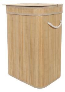 Coș de rufe din bambus cu capac, 80 l