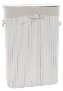 Coș de rufe alb din bambus, 72 l